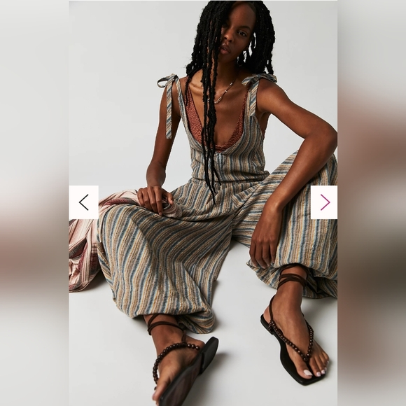 *Sold* NWOT FREE PEOPLE | These Days One-Piece Stripe Relaxed Jumpsuit - Picture 3 of 5